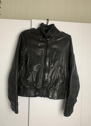 Allsaints женская стильная кожаная куртка