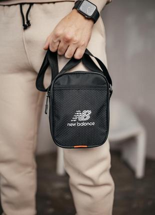 Барстека new balance сетка, мужская сумка через плечо, текстильная барсетка на три отделения, брендовая сумка