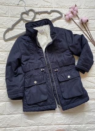 Стильна тепла курточка парка демі на дівчинку 4-5 років h&m