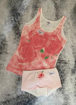 Комплект для девочки арт. 4414-5414 розы р 3 персиковый
