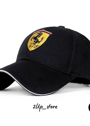 Кепка чоловіча-жіноча з логотипом ferrari cap чорного кольору