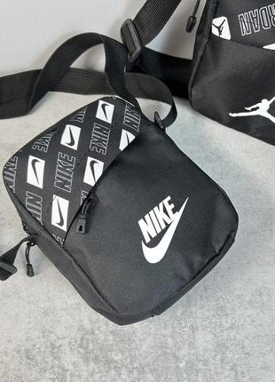 Барстека nike, мужская сумка через плечо, текстильная барсетка на два отделения, брендовая сумка