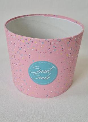 Розовая шляпная коробка (20х18) “sweet smile” для создания роскошных мыльных композиций