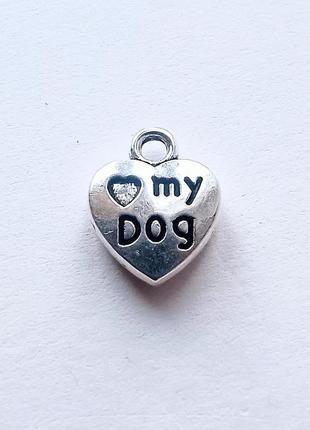 Підвіска finding кулон шарм серце слід собаки домашній улюбленець античне срібло 13 мм х 10 мм