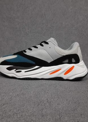 Чоловічі кросівки | adidas yeezy boost 700 wave runner | сірі | текстиль/замша, :43