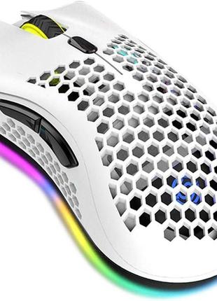 Бездротова миша k-snake bm600 біла 1600 dpi rgb з підсвічуванням