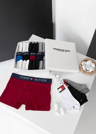 140 комплект мужские трусы + носки в стиле tommy hilfiger