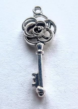 Підвіски finding кулон ключ квітка античне срібло 27 мм x 11 мм х 3.1 мм