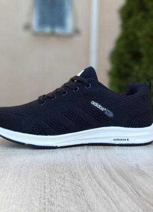 Жіночі кросівки | adidas neo | чорні на білій | текстиль | маломірні, :36