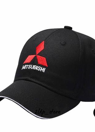 Кепка мужская-женская с логотипом mitsubishi cap черного цвета