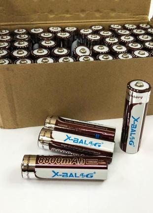 Литиевый аккумулятор 18650 x-balog 8800mah 4.2v li-ion литиевая аккумуляторная батарейка для фонариков2 фото