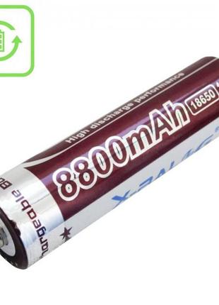 Литиевый аккумулятор 18650 x-balog 8800mah 4.2v li-ion литиевая аккумуляторная батарейка для фонариков1 фото