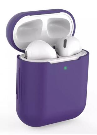 Силіконовий чохол для навушників airpods 2 фіолетовий