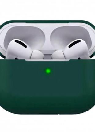Силіконовий чохол для навушників airpods pro темно-зелений