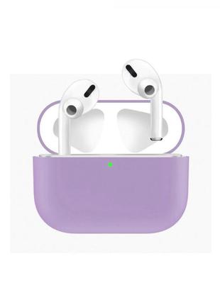 Силіконовий чохол для навушників airpods pro бузковий