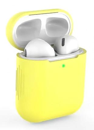 Силіконовий чохол для навушників airpods 2 жовтий