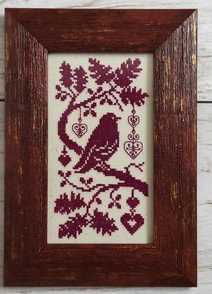 Картини вишиті хрестом. триптих 'в очікуванні зими'