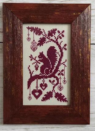 Картини вишиті хрестом. триптих 'в очікуванні зими'