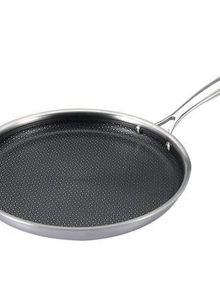 Сковорода для млинців 24 см із неіржавкої сталі професійна антиприг bn-594