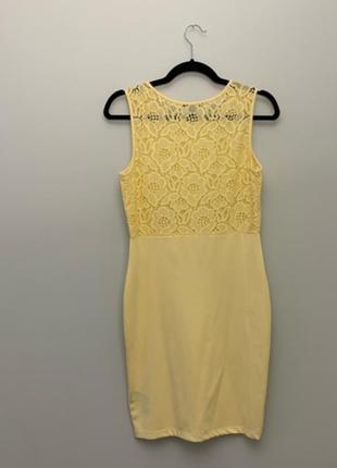 Платье желтое нарядное сетка