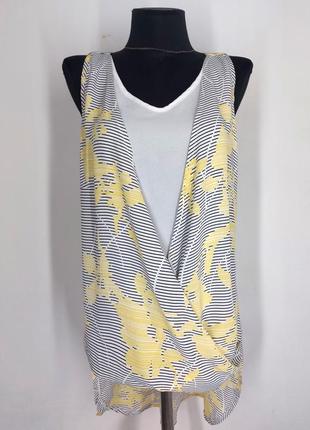 Суперціна. стильна блузка туніка, подовжена спинка. принт жовті квіти. турція. нова, р-ри 40-48