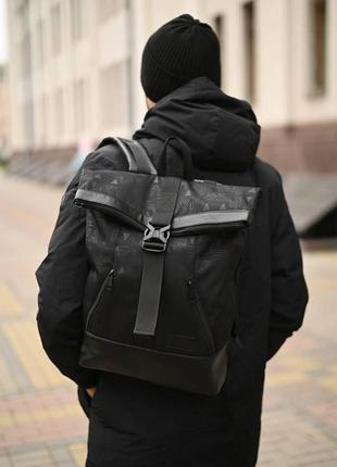 Рюкзак - рол чоловічий чорний фараон. стильний міський рюкзак rolltop роллтоп