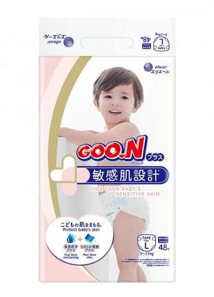 Підгузки goo.n plus для дітей (l, 9-14 кг, 48 шт)