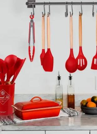 Набор силиконой кухоной утвари (12 предметов) zepline zp-036 цвет красный2 фото