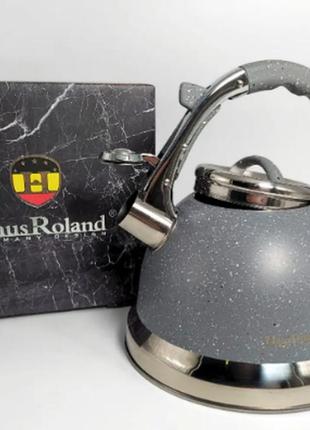 Чайник із гранітним покриттям 3,5 л сірий haus roland hr 704-510 фото