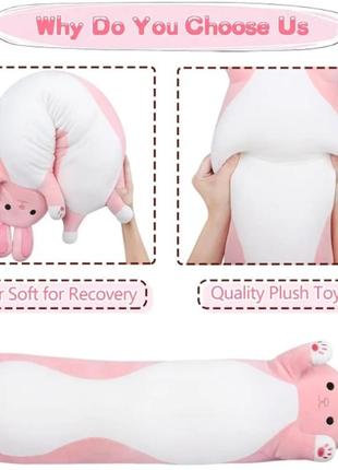 Мягкая игрушка подушка заяц обнимашка 90 см, мягкая и уютная детская подушка, привлекательный яркий дизайн8 фото