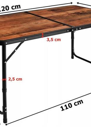 Складной стол для пикника + 4 стульчика раскладной походной 120x 60 см device clock