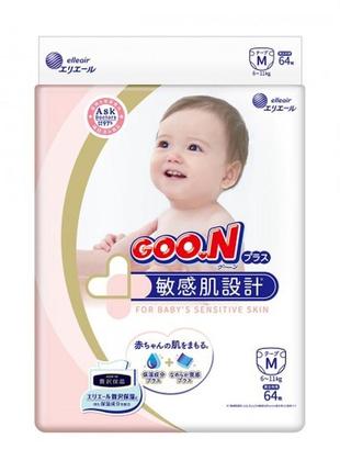 Підгузки goo.n plus для дітей (m, 6-11 кг)