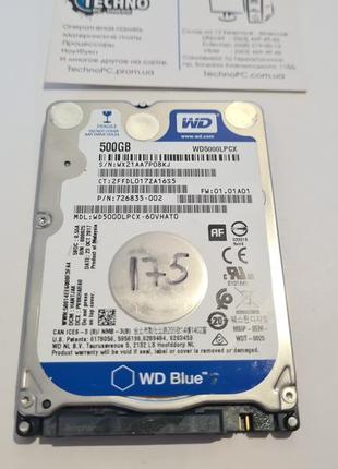 Не рабочий жесткий диск на запчасти 500gb western digital wd5000lpcx hdd для ноутбука 2.5 №175