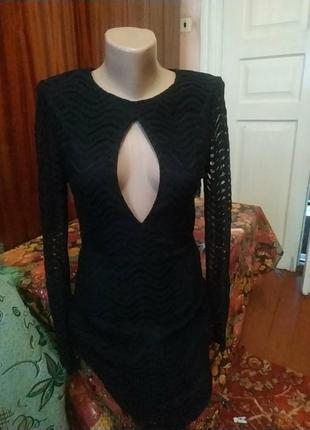 Ажурное черное платье