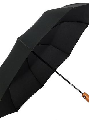 🔥 парасолька преміум - автоматична, чоловіча укріплена парасолька з дерев'яною ручкою.