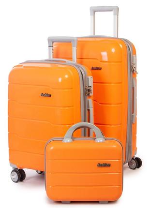 Podium дорожная чемодан 2/1 abs-пластик fashion pp1-plus-1 orange