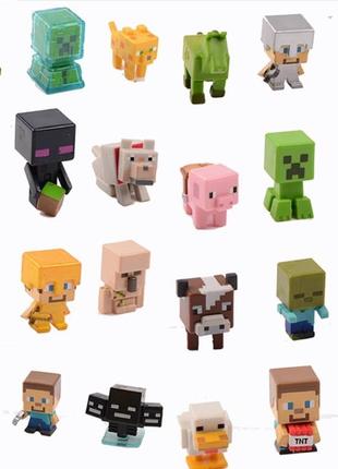 Комплект 12 мини-фигурок из мира minecraft. набор фигурок майнкрафт 12шт.