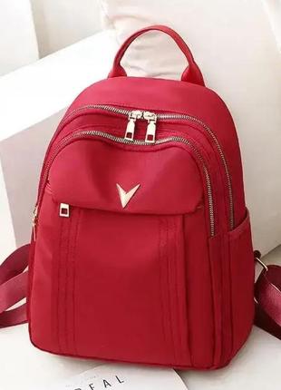 Жіночий нейлоновий рюкзак polo міський червоний