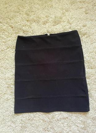 Черная короткая мини юбка