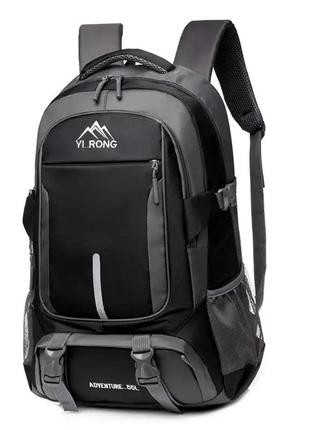 Мужской рюкзак туристический черный brand rong спортивный водонепроницаемый 38 литров