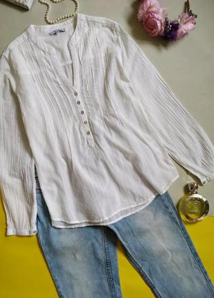 Белая батистая рубашка, блуза