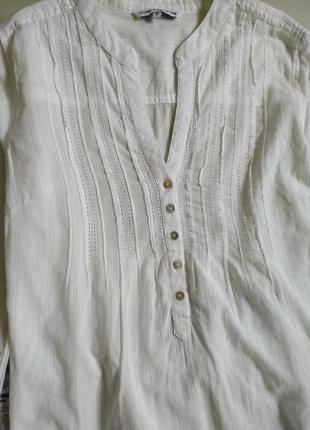 Белая батистая рубашка, блуза