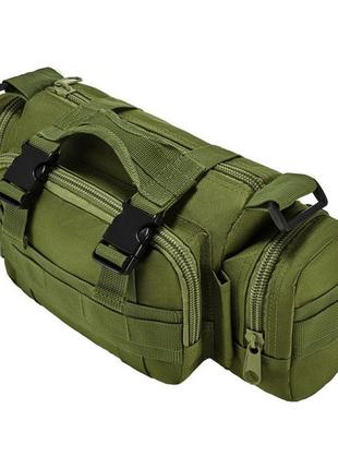 Сумка - итог тактическая поясная tactical военная, сумка нагрудная с ремнем на плечо 5 литров кордура хаки