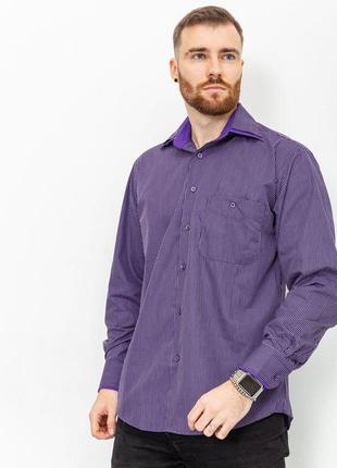 Сорочка чоловіча в смужку, колір фіолетовий, 131r151013