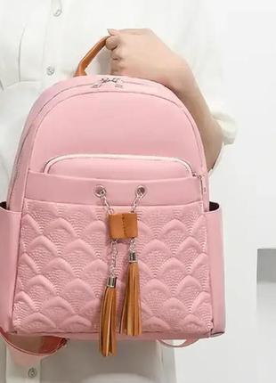 Жіночий рюкзак молодіжний нейлон рожевий norden