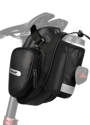 Велосипедная подседельная сумка с отсеком для фляги rhinowalk x21557bk черный