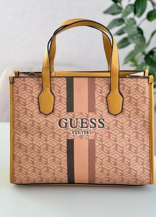 Женская сумка шоппер guess (866522) оранжевая
