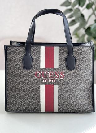 Женская сумка шоппер guess (866522) серая