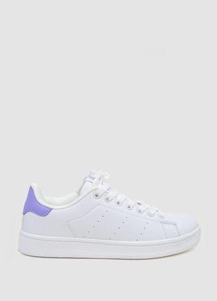 Кеди жіночі на шнурках, колір біло-фіолетовий, 248rh187-4