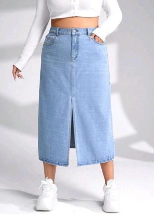 Стильная джинсовая юбка шейн